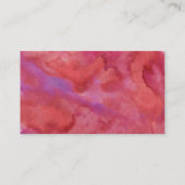 ピンクの水彩画のこんにちはモダンなテレホンカード コーリングカード (裏面)