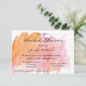 ピンクの水彩画のウェディングシャワー招待状 招待状 (スタンド正面)