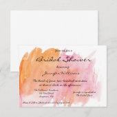 ピンクの水彩画のウェディングシャワー招待状 招待状 (正面/裏面)