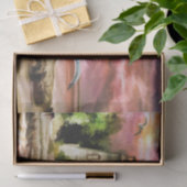 ピンクの水彩画のカモメの日没の灯台 薄葉紙 (ギフト)