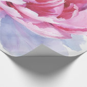 ピンクの水彩画のシャクヤクの包装紙 ラッピングペーパー (角)