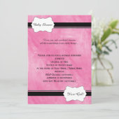 ピンクの水彩画のベビーシャワーの招待状 招待状 (スタンド正面)