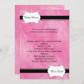 ピンクの水彩画のベビーシャワーの招待状 招待状 (正面/裏面)