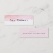 ピンクの水彩画の接触カード コーリングカード (正面/裏面)