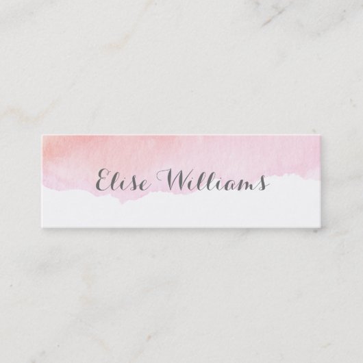 ピンクの水彩画の接触カード コーリングカード (正面)