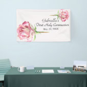 ピンクの水彩画の最初聖餐式の旗 横断幕 (トレードショー)