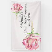 ピンクの水彩画の最初聖餐式の旗 横断幕 (縦)