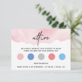 ピンクの水彩画の服装規定カード エンクロージャーカード (スタンド正面)