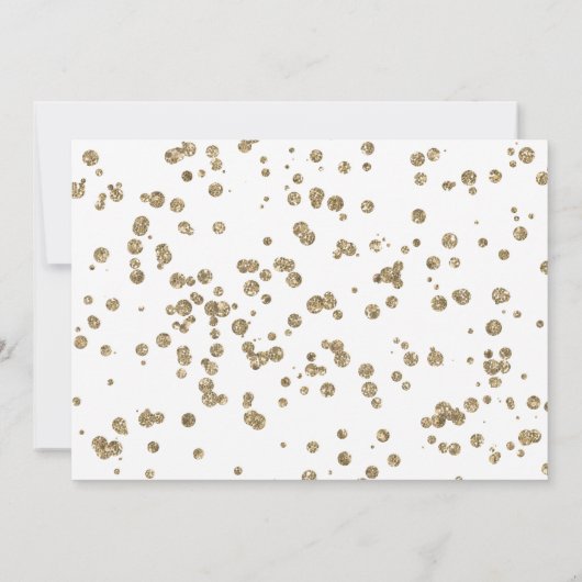 ピンクの水彩画の気球の金ゴールドの紙吹雪の誕生日 招待状 (裏面)