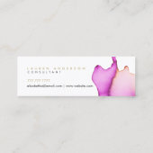 ピンクの水彩画の細い名刺 スキニー名刺 (裏面)