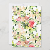 ピンクの水彩画の花パターン|は感謝していしています サンキューカード (裏面)