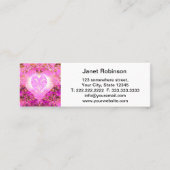 ピンクの水彩画の花弁 スキニー名刺 (正面)
