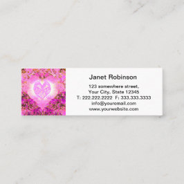 ピンクの水彩画の花弁 スキニー名刺