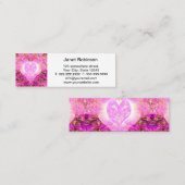 ピンクの水彩画の花弁 スキニー名刺 (正面/裏面)