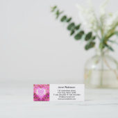 ピンクの水彩画の花弁 スキニー名刺 (スタンド正面)