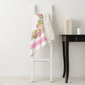 ピンクの水彩画の花柄のストライプな女の子の子供部屋のベビー シェルパブランケット (インサイチュ)