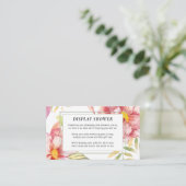 ピンクの水彩画の花柄|の花嫁の表示シャワー エンクロージャーカード (スタンド正面)