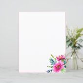 ピンクの水彩画の花 (スタンド正面)