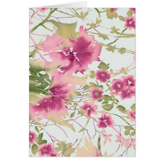 ピンクの水彩画の花 (正面)