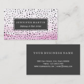 ピンクの水彩画の芸術的で抽象的な三角形 名刺 (正面/裏面)