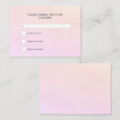 ピンクの水彩画の返信カード同封 エンクロージャーカード (正面/裏面)