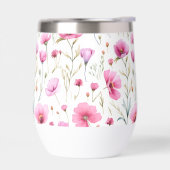 ピンクの水彩画の野の花  (左面)