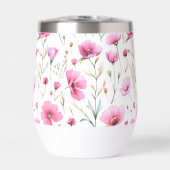 ピンクの水彩画の野の花  (正面)