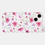 ピンクの水彩画の野の花 Case-Mate iPhoneケース (裏面 (横))