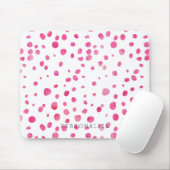 ピンクの水彩画はパーソナライズに点を打ちます マウスパッド (マウス)
