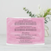 ピンクの水彩画ウェディングインフォメーションカード 招待状 (スタンド正面)