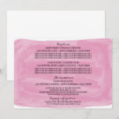 ピンクの水彩画ウェディングインフォメーションカード 招待状 (正面/裏面)