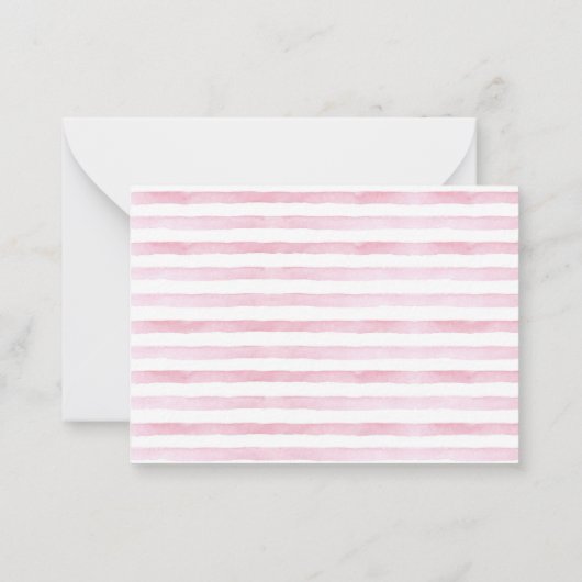 ピンクの水彩画ケーキ誕生日パーティーレシピカード ノートカード (裏面)