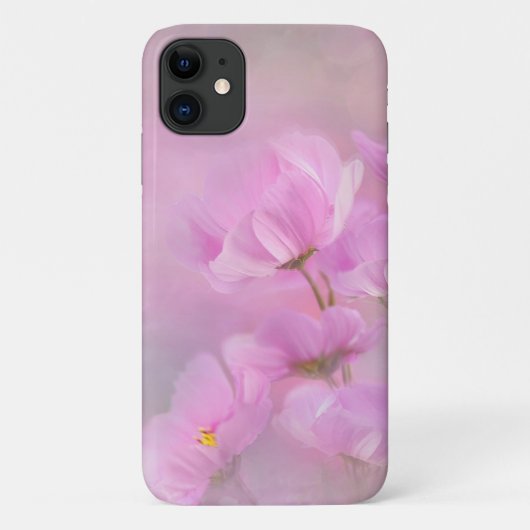 ピンクの水彩画コスモスの花 Case-Mate iPhoneケース (裏面)