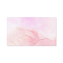 ピンクの水彩画ビジネスカード
