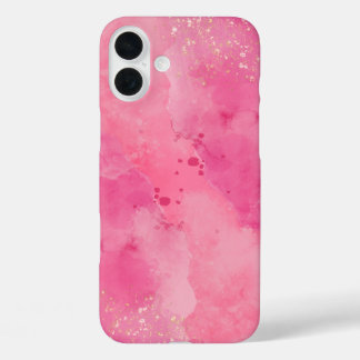 ピンクの水彩画リンクツリー | iPhone 16 PLUSケース