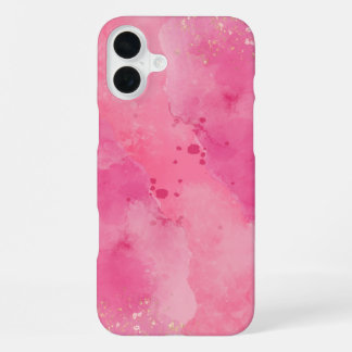 ピンクの水彩画リンクツリー | iPhone 16 PLUSケース