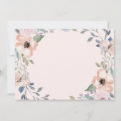 ピンクの水彩画花の幾何学的な|の写真の洗礼 サンキューカード (裏面)