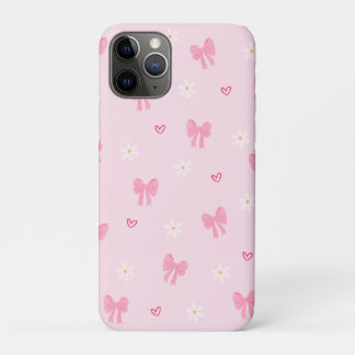 ピンクの水彩画風で遊び心のある花柄のスマホケース iPhone 11 PROケース