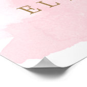 ピンクの水彩画 ウェルカムサイン 結婚前のお祝い ポスター (角)