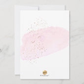 ピンクの水彩画・エレガントなスクリプトのエンゲージメントパーティー 招待状 (裏面)