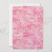 ピンクの水彩画 ハロー ビューティフル バースデー 招待状 (裏面)