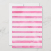 ピンクの水彩画 フラミンゴパーティ 1歳の誕生日 招待状 (裏面)