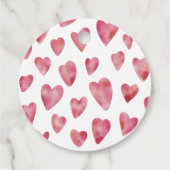 ピンクの水彩画 ラブハートパターン フェイバータグ (裏面)