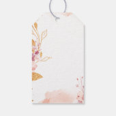 ピンクの水彩画   初の聖体拝領ありがとう ギフトタグ (裏面)