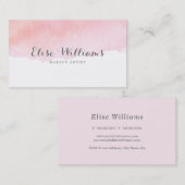 ピンクの水彩画 名刺 (正面/裏面)