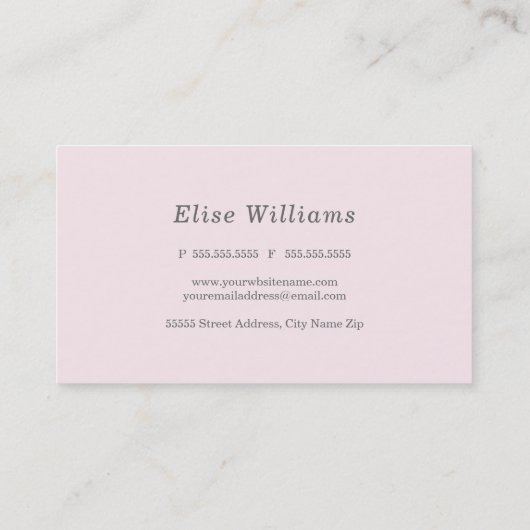 ピンクの水彩画 名刺 (裏面)