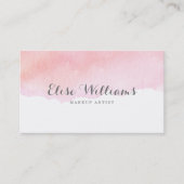 ピンクの水彩画 名刺 (正面)