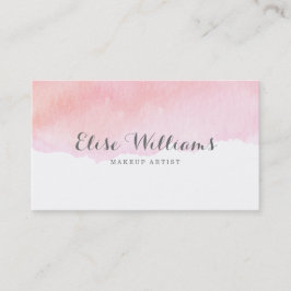 ピンクの水彩画 名刺