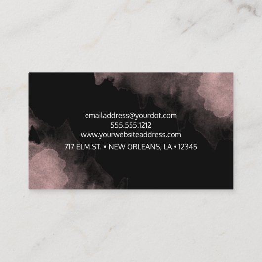 ピンクの水彩画 名刺 (裏面)