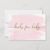 ピンクの水彩画 本のリクエストカード 招待状 (裏面)